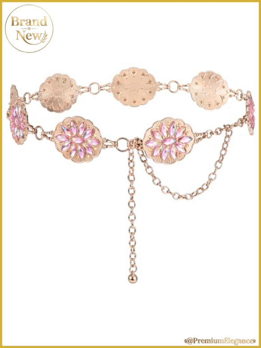 Western Concho Rhinestone Waist Belt for Women